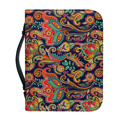 Indian Paisley Pattern Print Leather Bible Cover