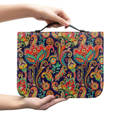 Indian Paisley Pattern Print Leather Bible Cover
