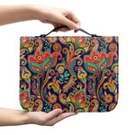 Indian Paisley Pattern Print Leather Bible Cover