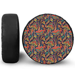 Indian Paisley Pattern Print Leather Spare Tire Cover