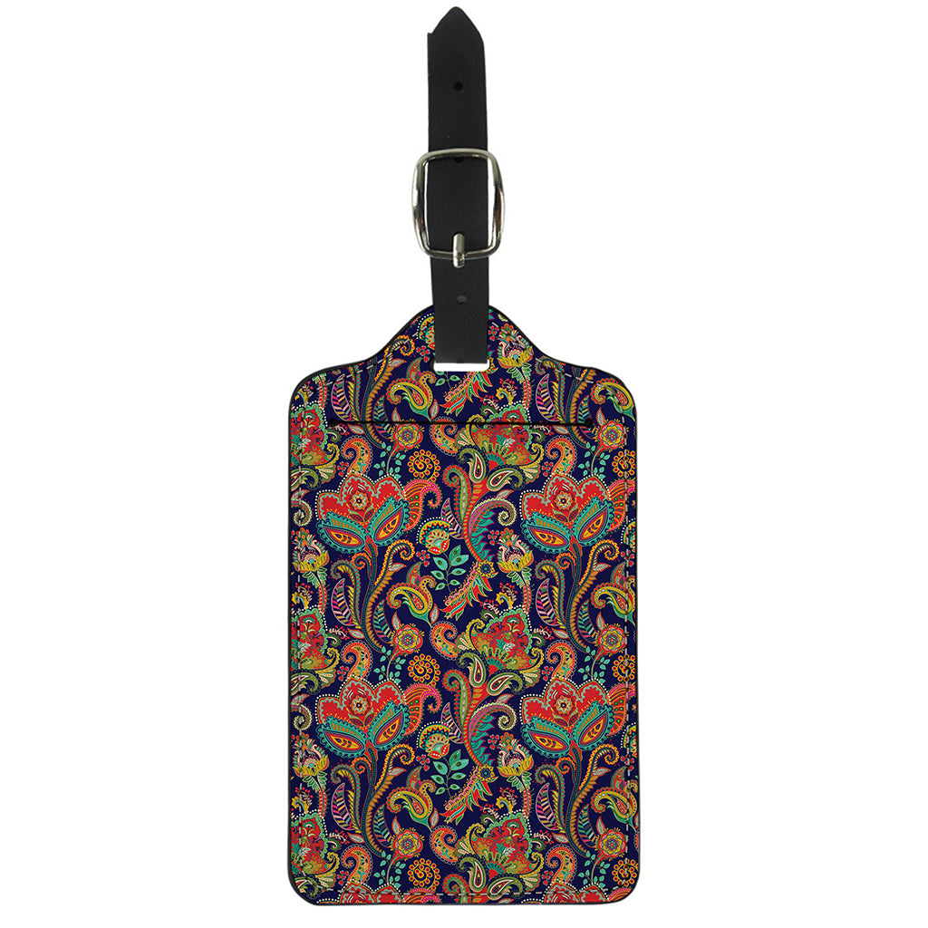 Indian Paisley Pattern Print Luggage Tag