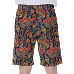Indian Paisley Pattern Print Men's Beach Shorts
