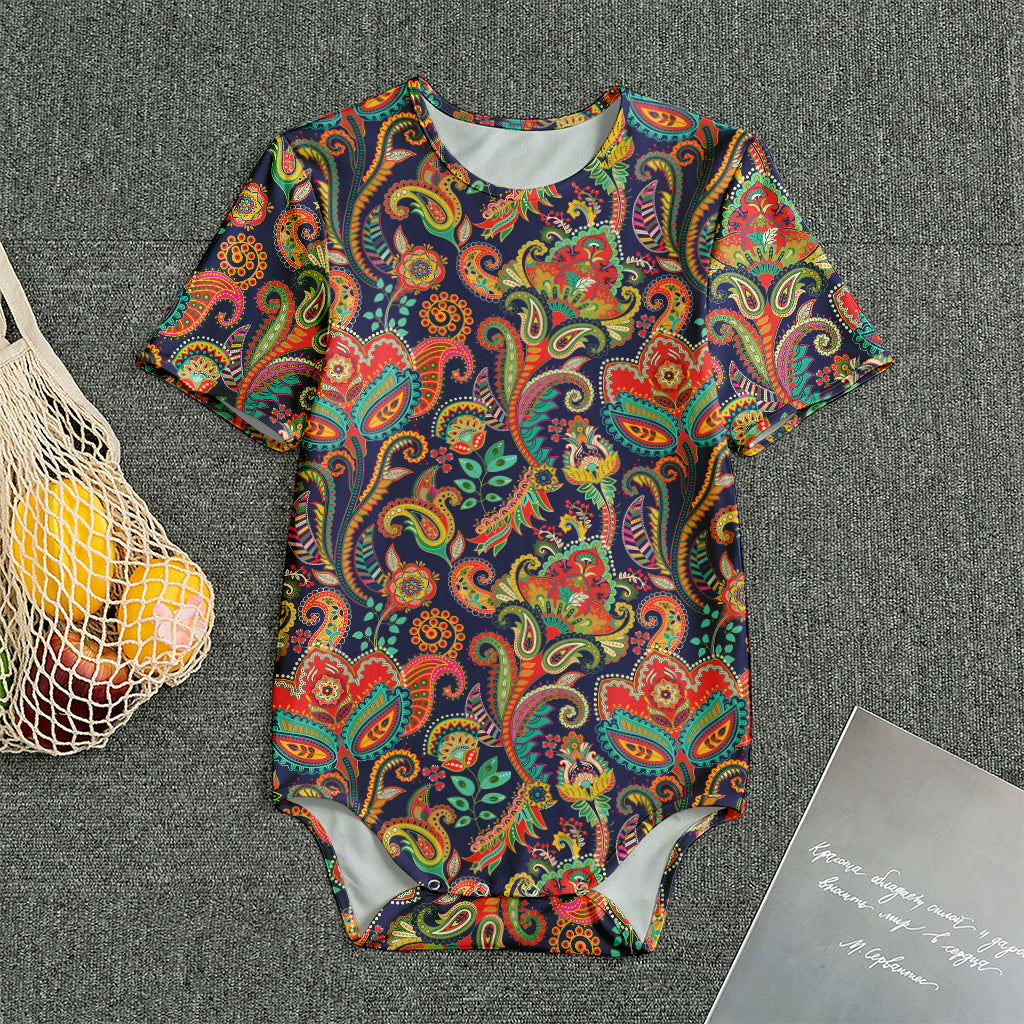 Indian Paisley Pattern Print Men's Bodysuit