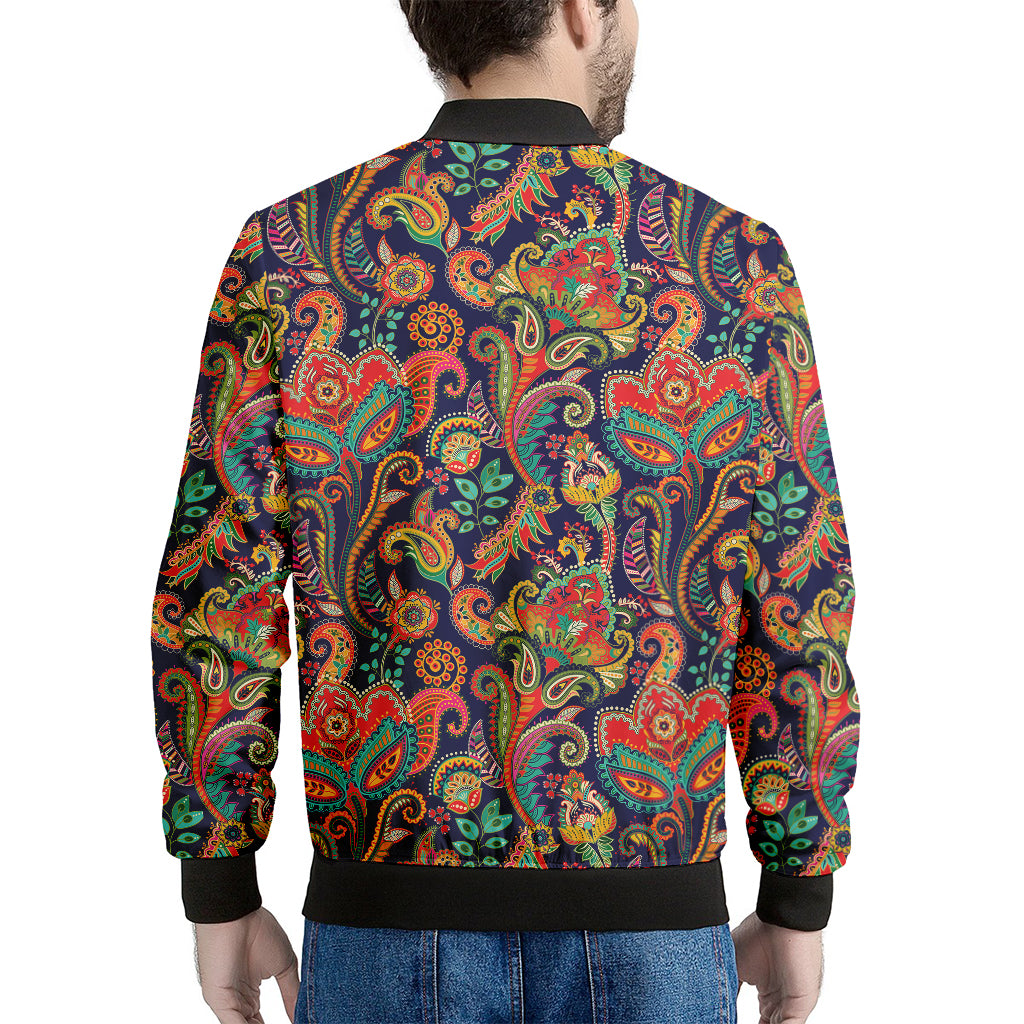 Indian Paisley Pattern Print Men's Bomber Jacket