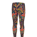 Indian Paisley Pattern Print Men's leggings