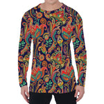 Indian Paisley Pattern Print Men's Long Sleeve T-Shirt