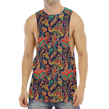 Indian Paisley Pattern Print Men's Muscle Tank Top