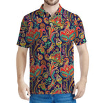 Indian Paisley Pattern Print Men's Polo Shirt