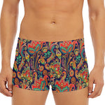 Indian Paisley Pattern Print Men's Short Boxer Briefs