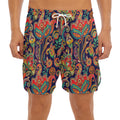 Indian Paisley Pattern Print Men's Split Running Shorts