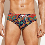 Indian Paisley Pattern Print Men's Swim Briefs