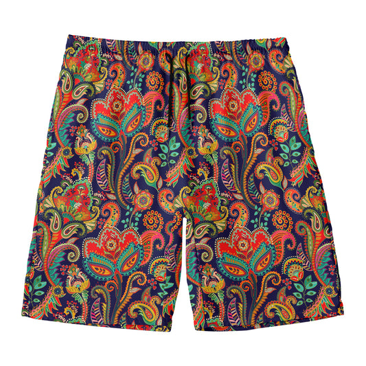 Indian Paisley Pattern Print Men's Swim Trunks