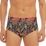 Indian Paisley Pattern Print Men's Triangle Swim Briefs