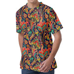 Indian Paisley Pattern Print Men's Velvet T-Shirt