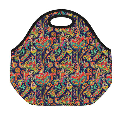 Indian Paisley Pattern Print Neoprene Lunch Bag