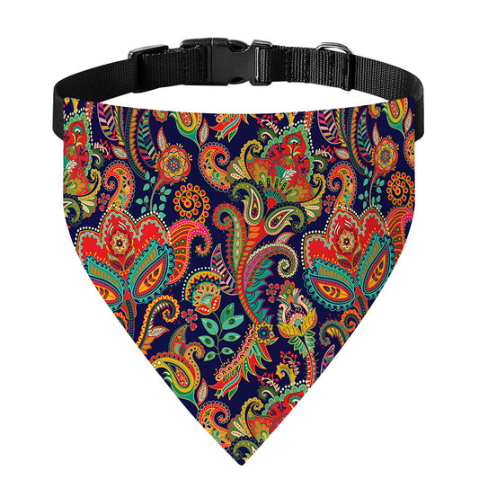 Indian Paisley Pattern Print Over The Collar Dog Bandana