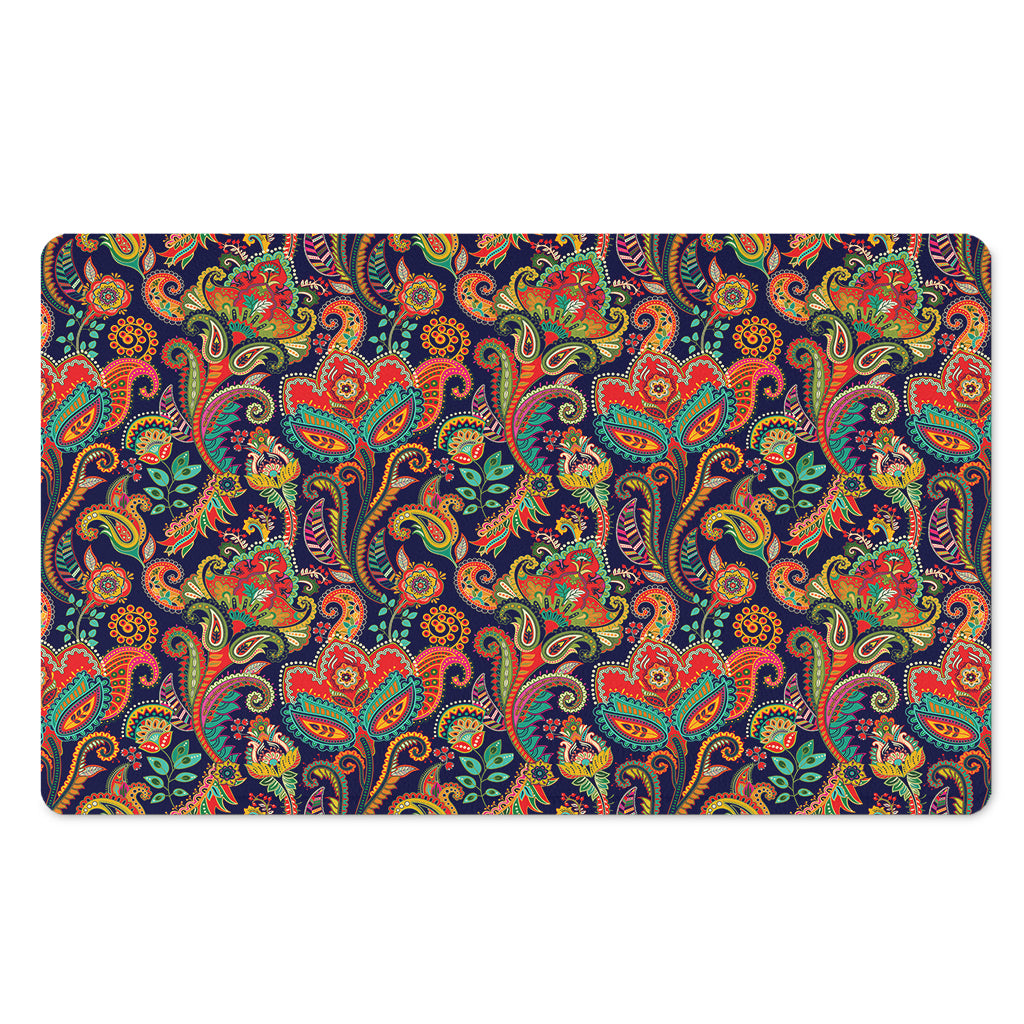 Indian Paisley Pattern Print Polyester Doormat