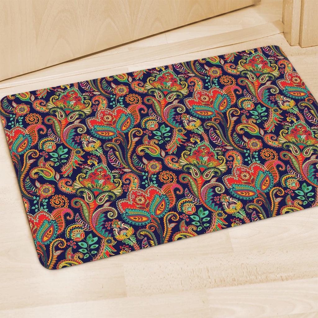 Indian Paisley Pattern Print Polyester Doormat