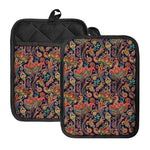 Indian Paisley Pattern Print Pot Holders With Pocket