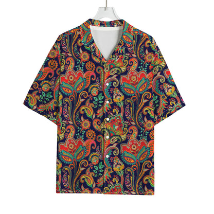 Indian Paisley Pattern Print Rayon Hawaiian Shirt