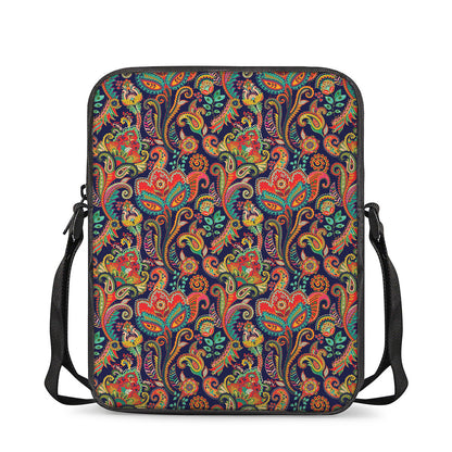 Indian Paisley Pattern Print Rectangular Crossbody Bag