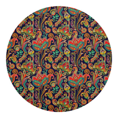 Indian Paisley Pattern Print Round Blanket