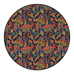 Indian Paisley Pattern Print Round Floor Mat