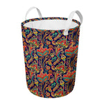 Indian Paisley Pattern Print Round Laundry Basket