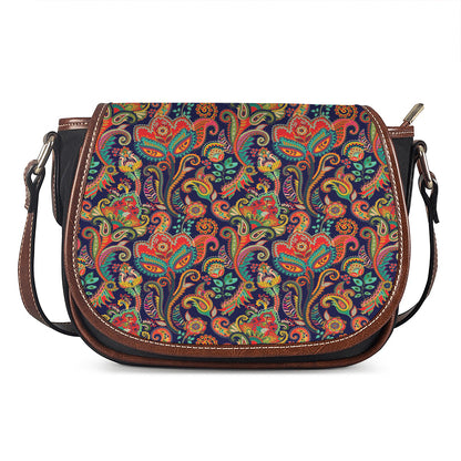 Indian Paisley Pattern Print Saddle Bag