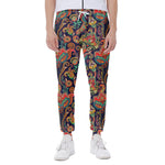 Indian Paisley Pattern Print Scuba Joggers