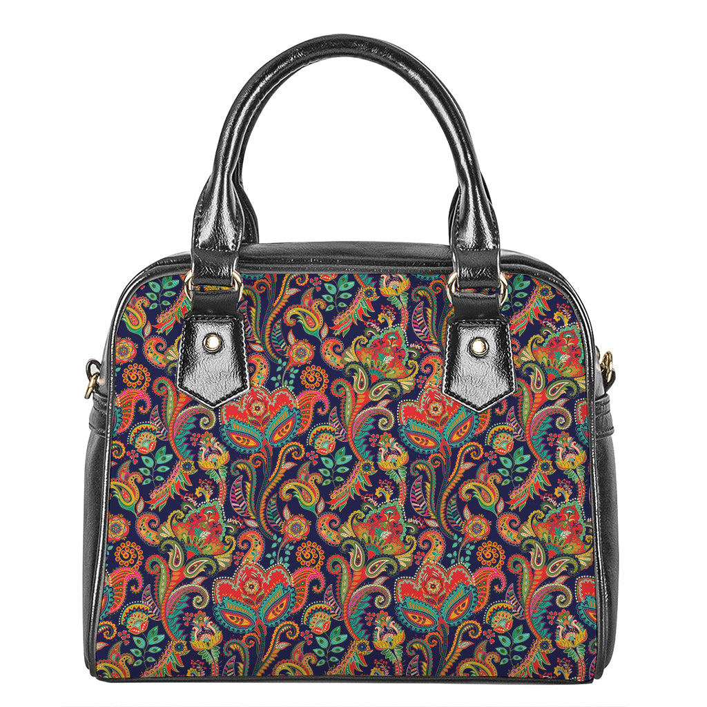 Indian Paisley Pattern Print Shoulder Handbag