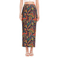 Indian Paisley Pattern Print Side Slit Maxi Skirt