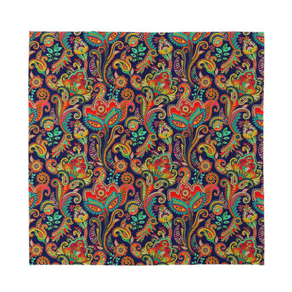 Indian Paisley Pattern Print Silk Bandana