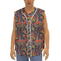 Indian Paisley Pattern Print Sleeveless Baseball Jersey