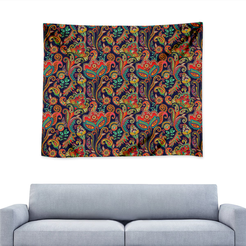 Indian Paisley Pattern Print Tapestry