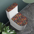Indian Paisley Pattern Print Toilet Lid And Tank Cover Set