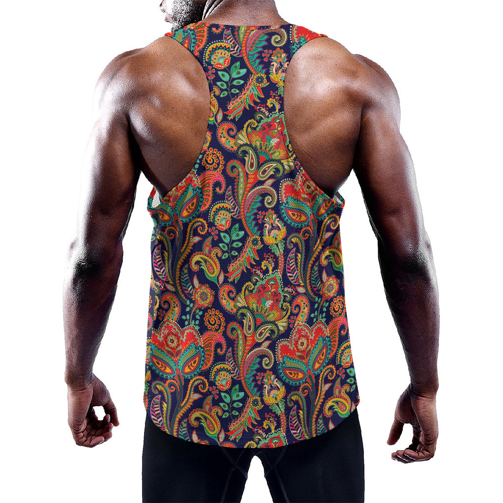 Indian Paisley Pattern Print Training Tank Top