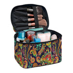 Indian Paisley Pattern Print Travel Makeup Bag