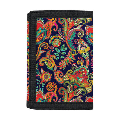 Indian Paisley Pattern Print Trifold Wallet