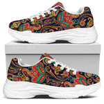 Indian Paisley Pattern Print White Chunky Shoes