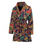 Indian Paisley Pattern Print Women's Bathrobe