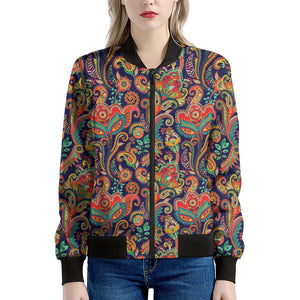 Indian Paisley Pattern Print Women's Bomber Jacket