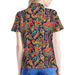 Indian Paisley Pattern Print Women's Polo Shirt