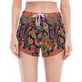 Indian Paisley Pattern Print Women's Split Running Shorts