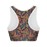 Indian Paisley Pattern Print Women's Sports Bra