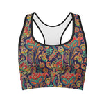Indian Paisley Pattern Print Women's Sports Bra
