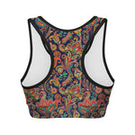 Indian Paisley Pattern Print Women's Sports Bra