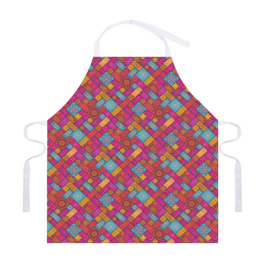 Indian Patchwork Pattern Print Adjustable Apron