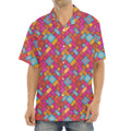 Indian Patchwork Pattern Print Aloha Shirt