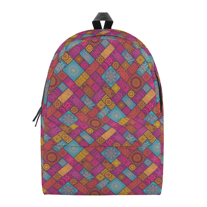 Indian Patchwork Pattern Print Backpack